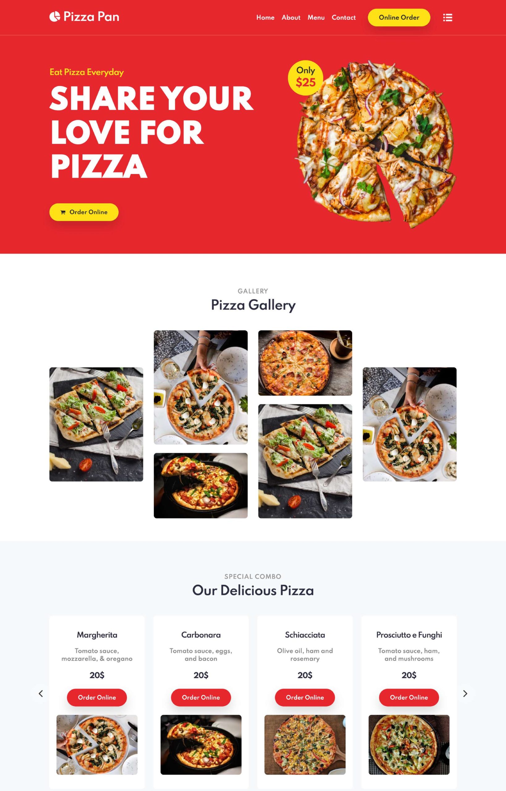 [HTML – CSS] Template Pizzapan