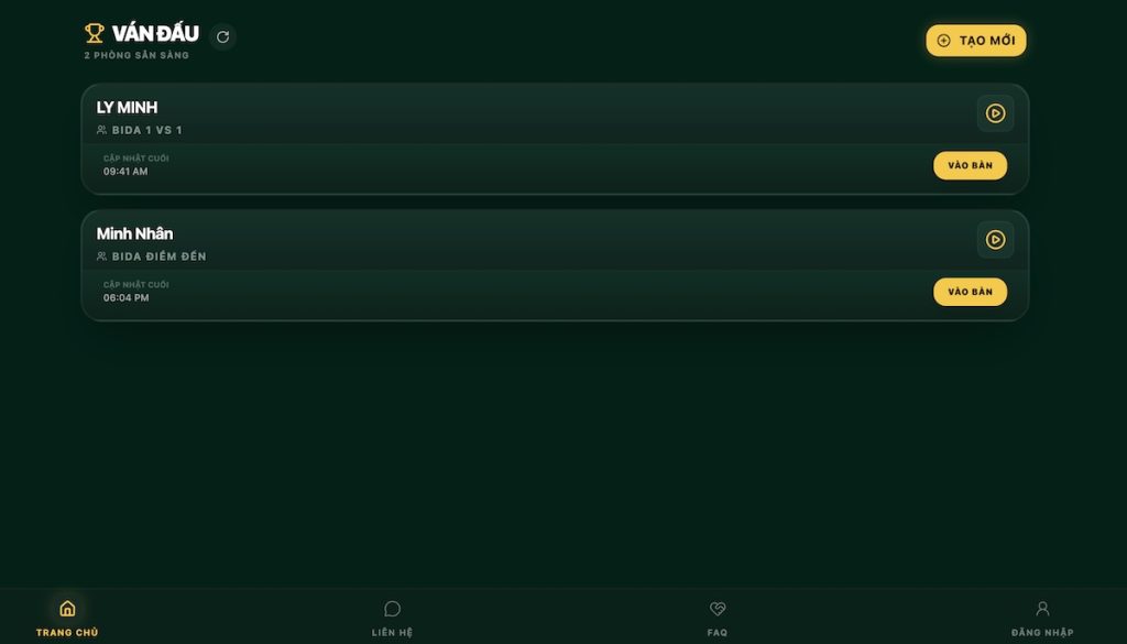 Bida Master công cụ tính điểm & quản lý trận đấu chuyên nghiệp